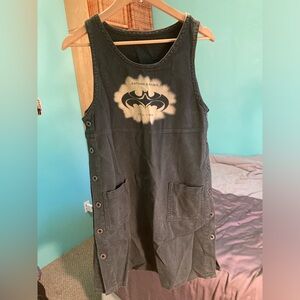Vintage 90s forest green corduroy Batman dress